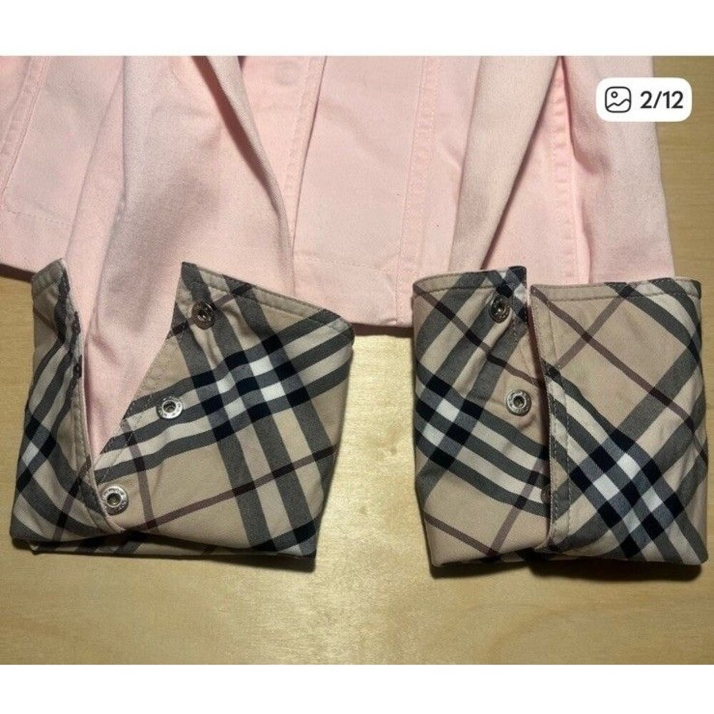 Women’s Pink US10 Burberry Lightweight Pink Jacket Classic Preppy Y2K - Picture 9 of 10
